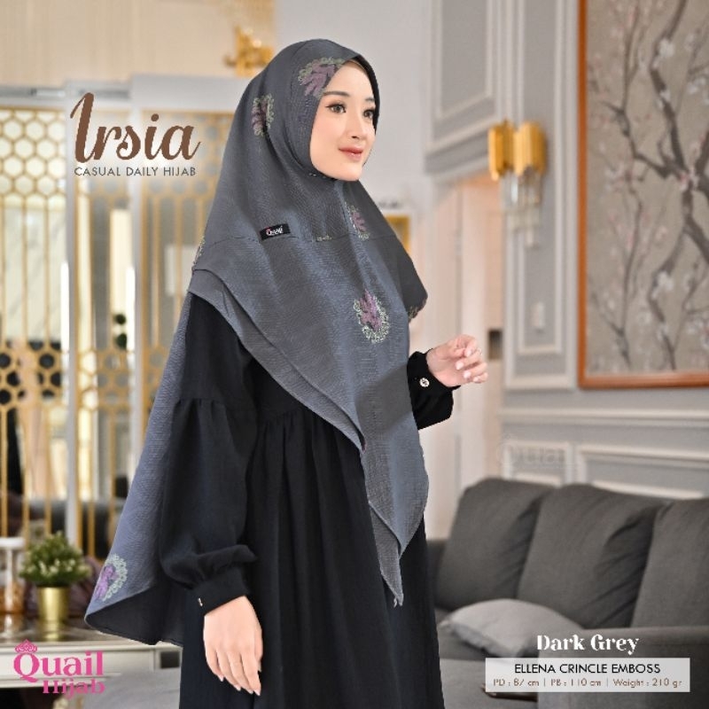 Hijab Instan Bergo Jumbo Crinkle IRSIA Original Jilbab Quail