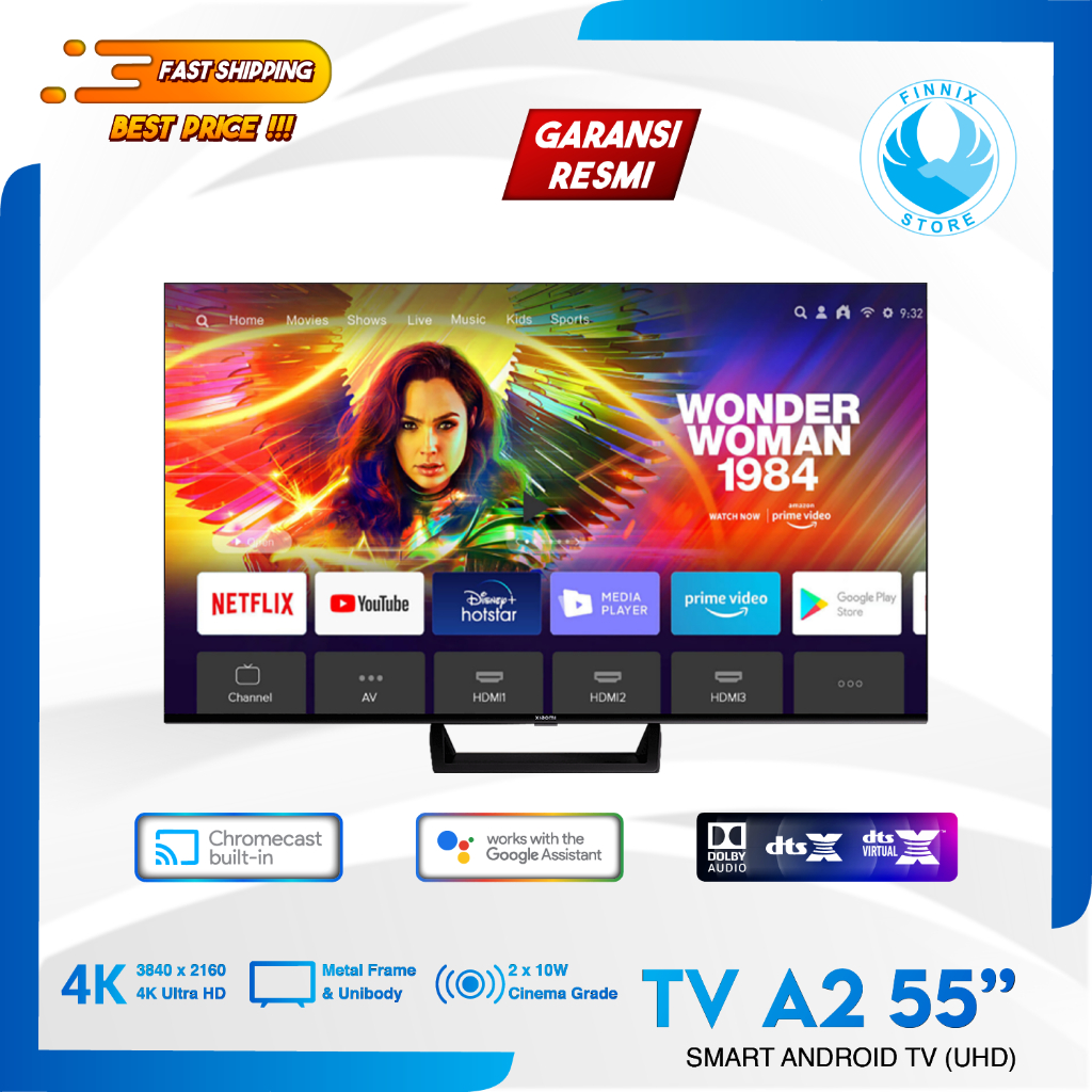 Mi TV A2 55&quot; / 55inch 4K UHD Smart Android TV - Garansi Resmi