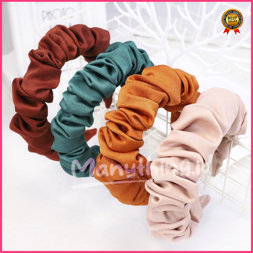 BANDO KERUT SCRUNCHIE BESAR /BANDANA KOREA / BONDU / HEADBAND SERUT / BANDO SERUT SATIN