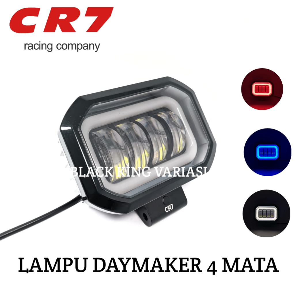 Lampu Tembak Sorot LED CWL 4 Mata Lensa 40 Watt Kotak CWL Motor Mobil 6D Angel Eye Worklight Lampu Tembak Daymaker