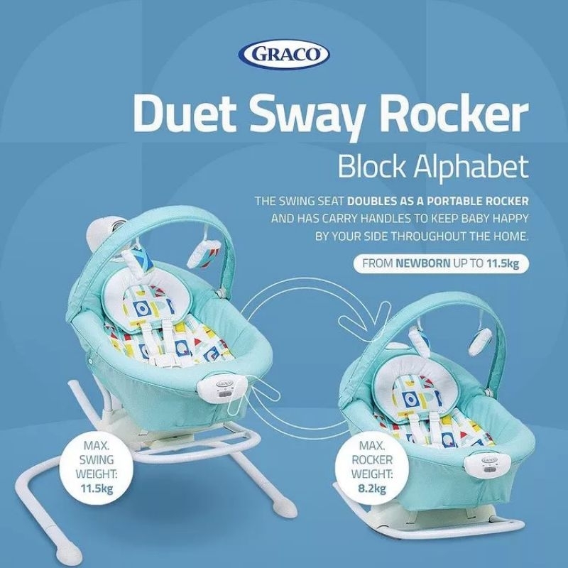 Ayunan Bayi Otomatis Graco Duet Sway Swing With Portable Rocker