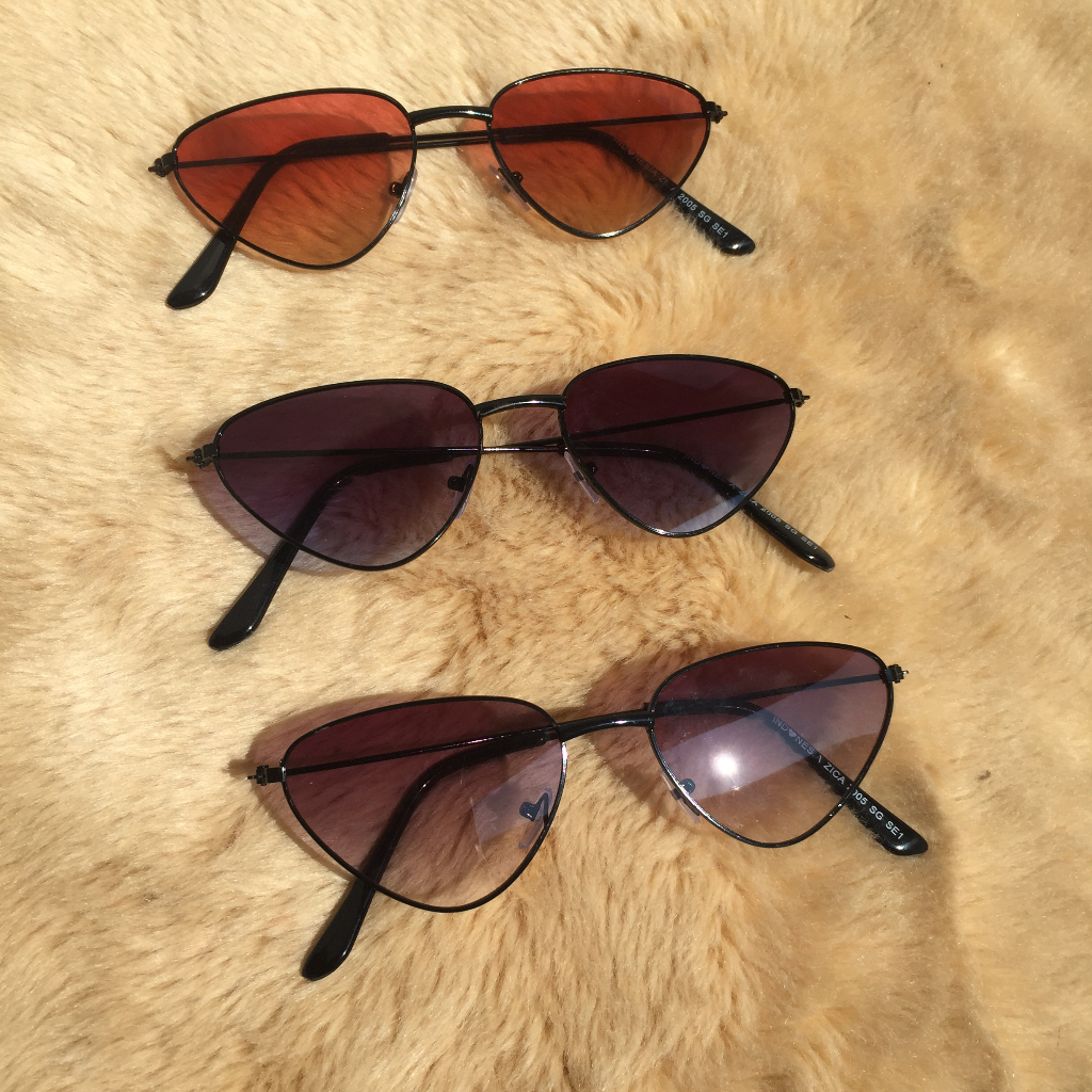 Cat eye small sunglasses rare ombre lens unisex sunnies anti uv unisex red yellow blue purple grey l