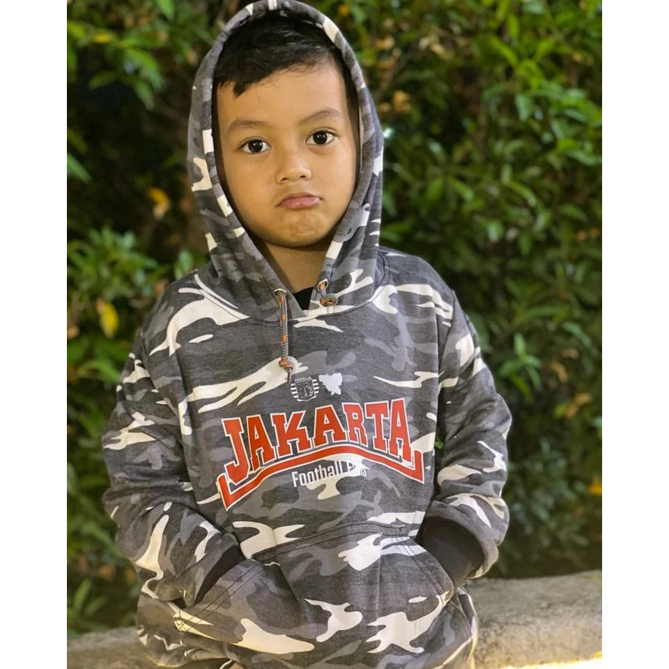 Jacket Hoodie Persija Anak Jakarta Merchandise Jakartans Jakmania Casual Bola Hitam Tractop JAKARTA 