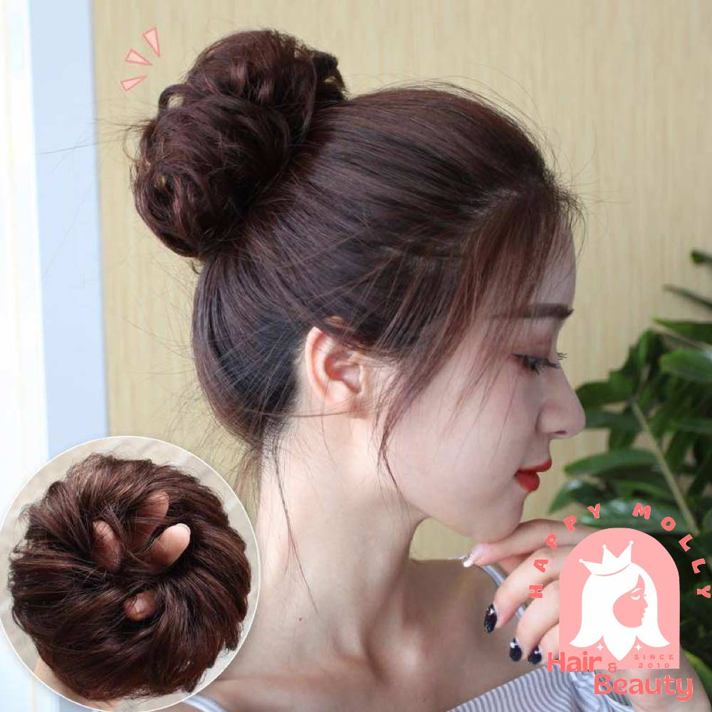 Fun Bun Wig Cepol - Konde Karet Rambut Wanita Korea - Sanggul Instant W8229 ( Group )