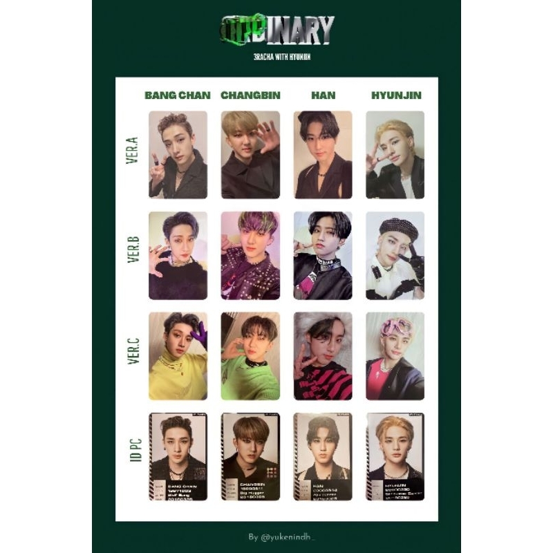 STRAY KIDS Photocard Oddinary Bangchan Changbin Hyunjin Han