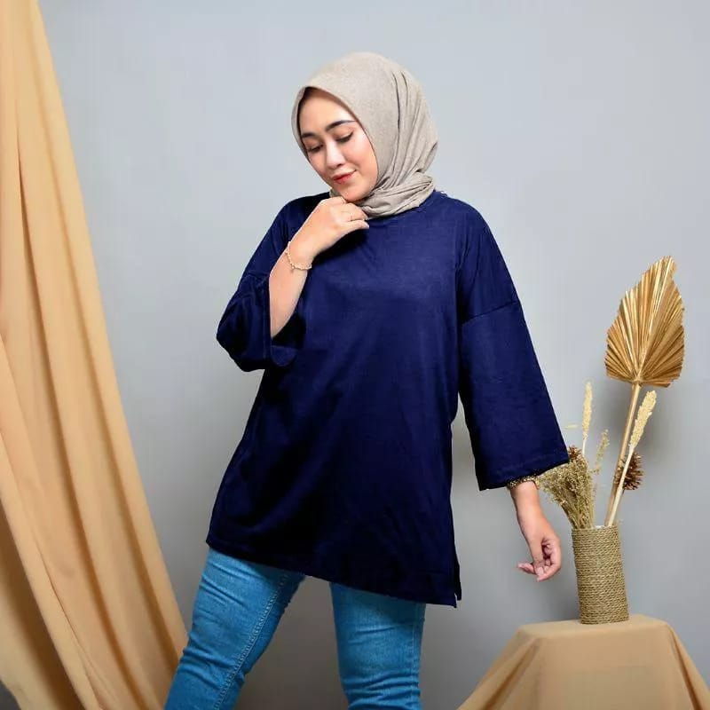 Charyatink - Atasan Tunik Polos Wanita Bahan Bebyterry Up to XXL