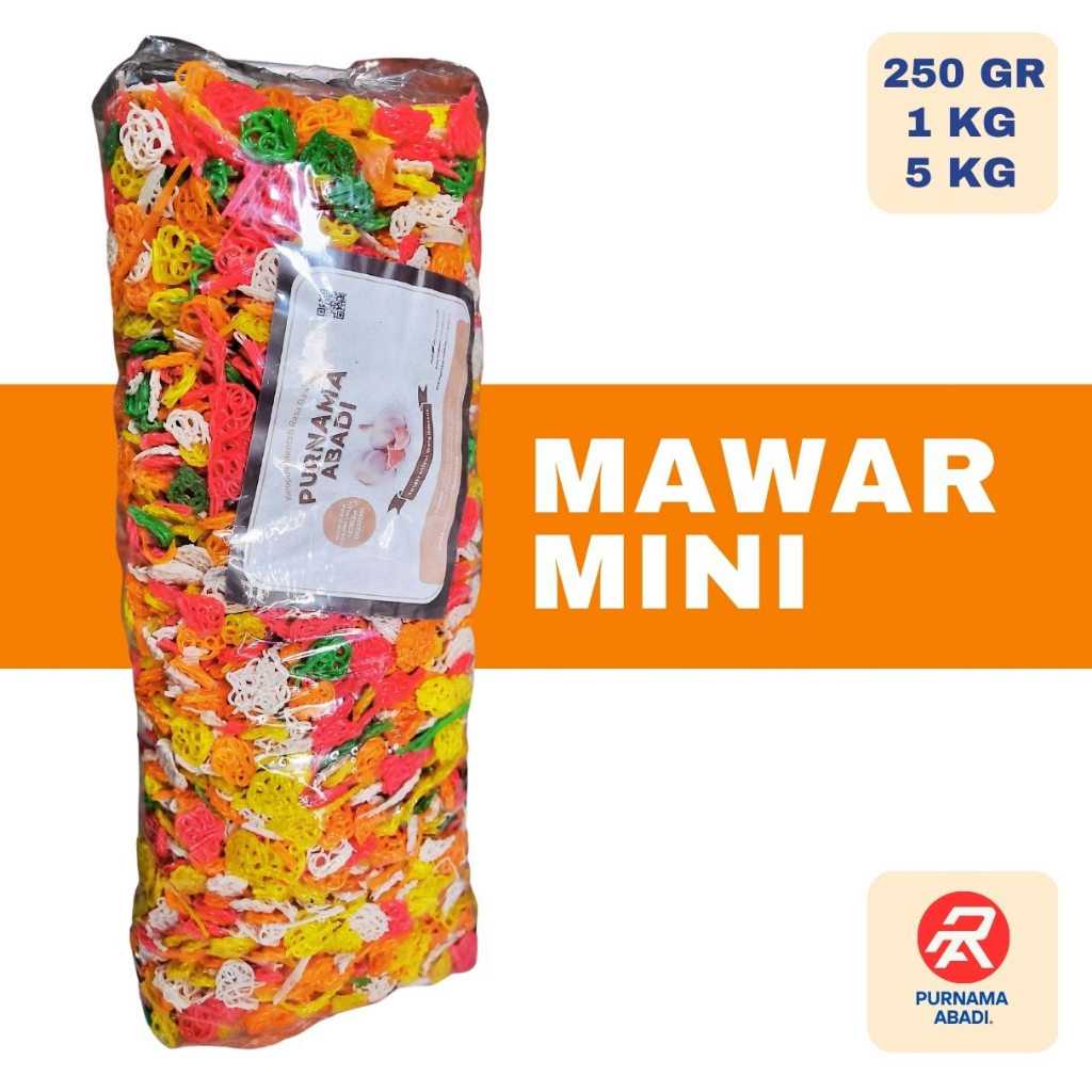 

Kerupuk Purnama Abadi Bawang Mentah Mawar Warna Mini 250 GR