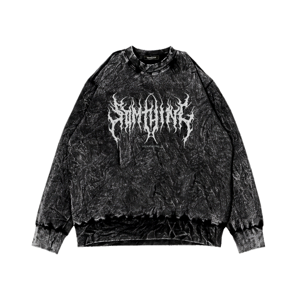 Sweater Sandwash Metallica Justic Pria &amp; Wanita Crewneck Distro