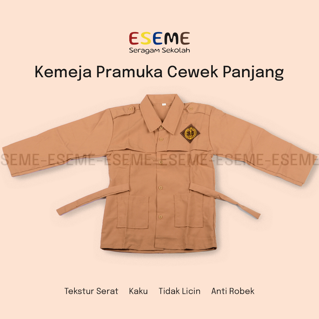 Seragam Pramuka SD Cewek Lengan Panjang Baju Pramuka SD