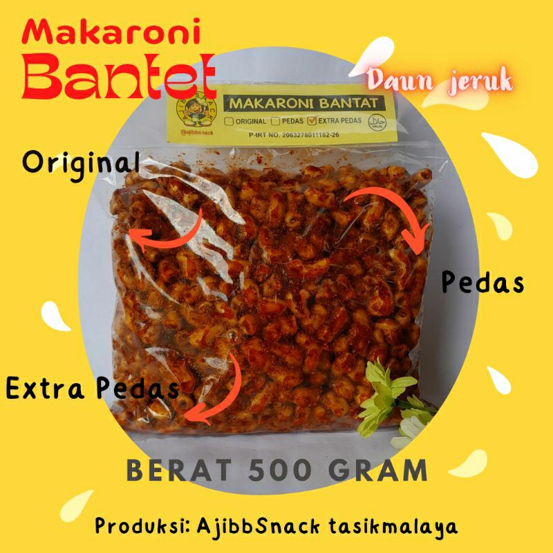 Makaroni BANTET pedas gurih daun jeruk 500gr