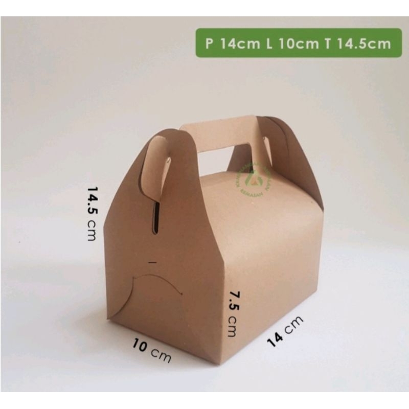 

GABLE BOX KOTAK KUE / BINGKISAN / SOUVENIR UKURAN 14x10x14,5 TEBAL 325 GSM LAMINASI. HARGA TERTERA 1 PC - 5 PC