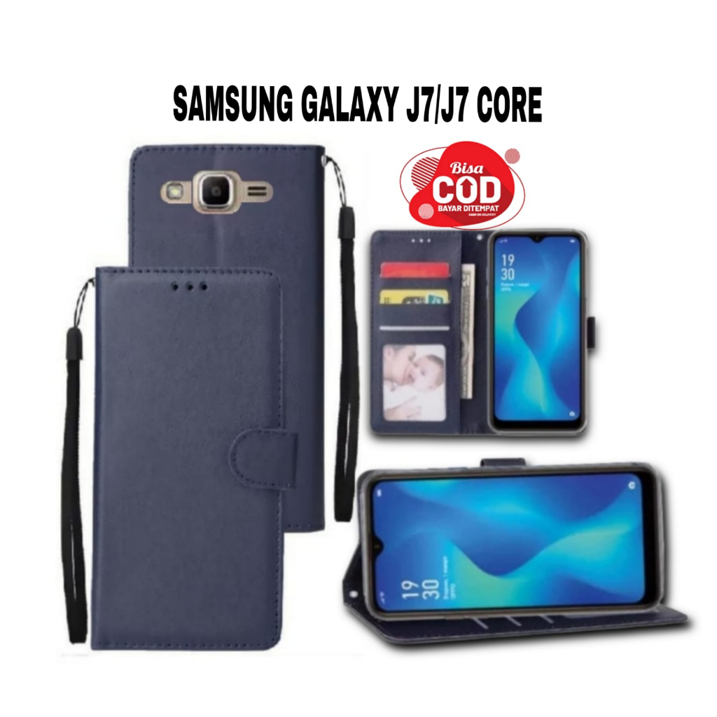 CASE FLIP CASE DOMPET KULIT FOR SAMSUNG GALAXY J7/J7 CORE CASING DOMPET-FLIP COVER LEATHER-SARUNG HP