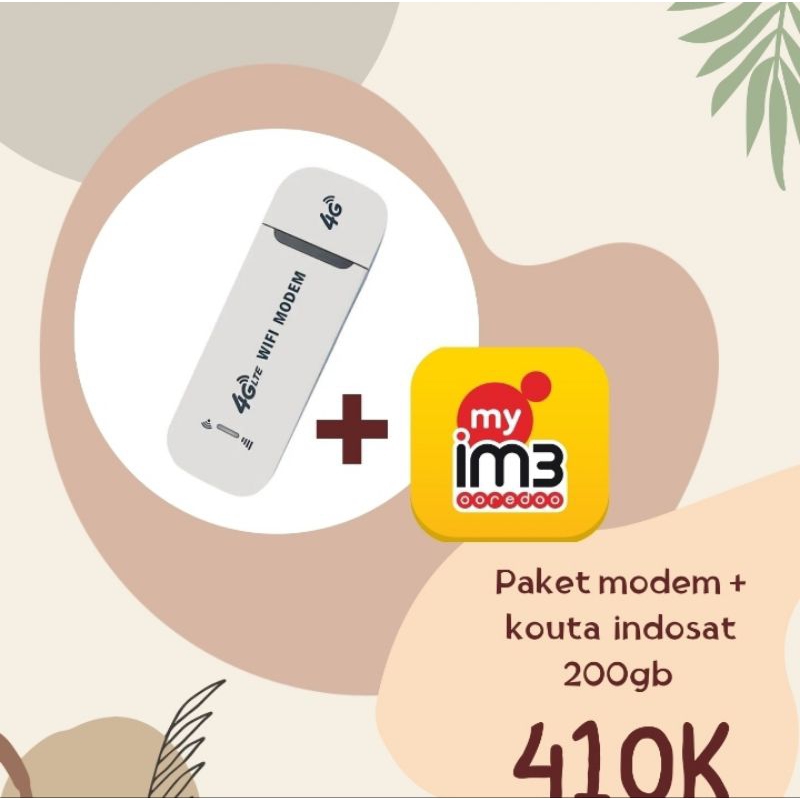 Paket modem usb + kouta indosat 200gb