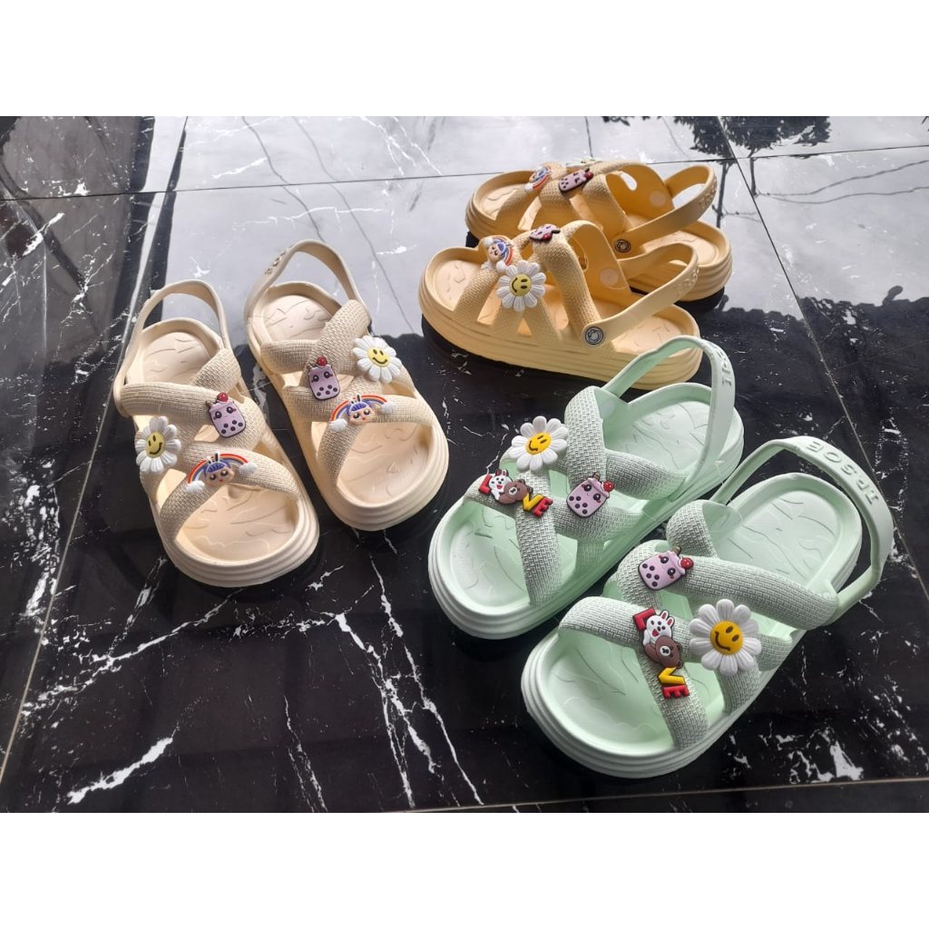 sandal karet import motif silang perempuan sandal wanita murah