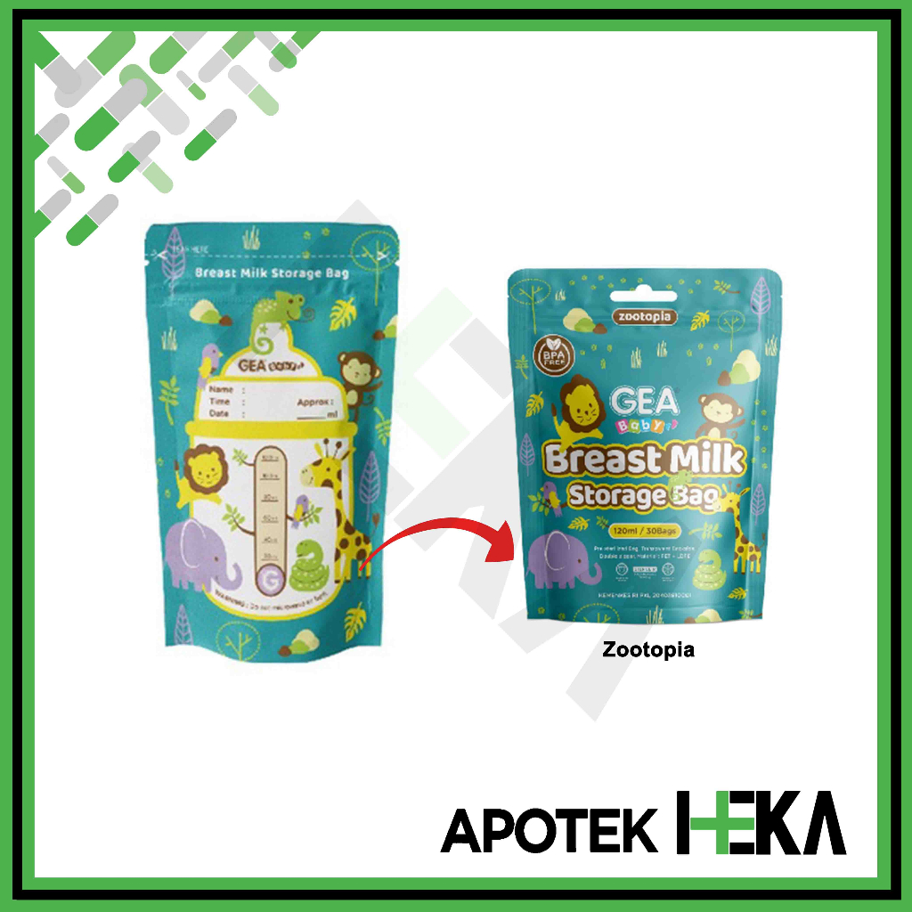 Breast Milk Storage Bag GEA Baby 120 ml - Kantong Asi 120 ml (SEMARANG)