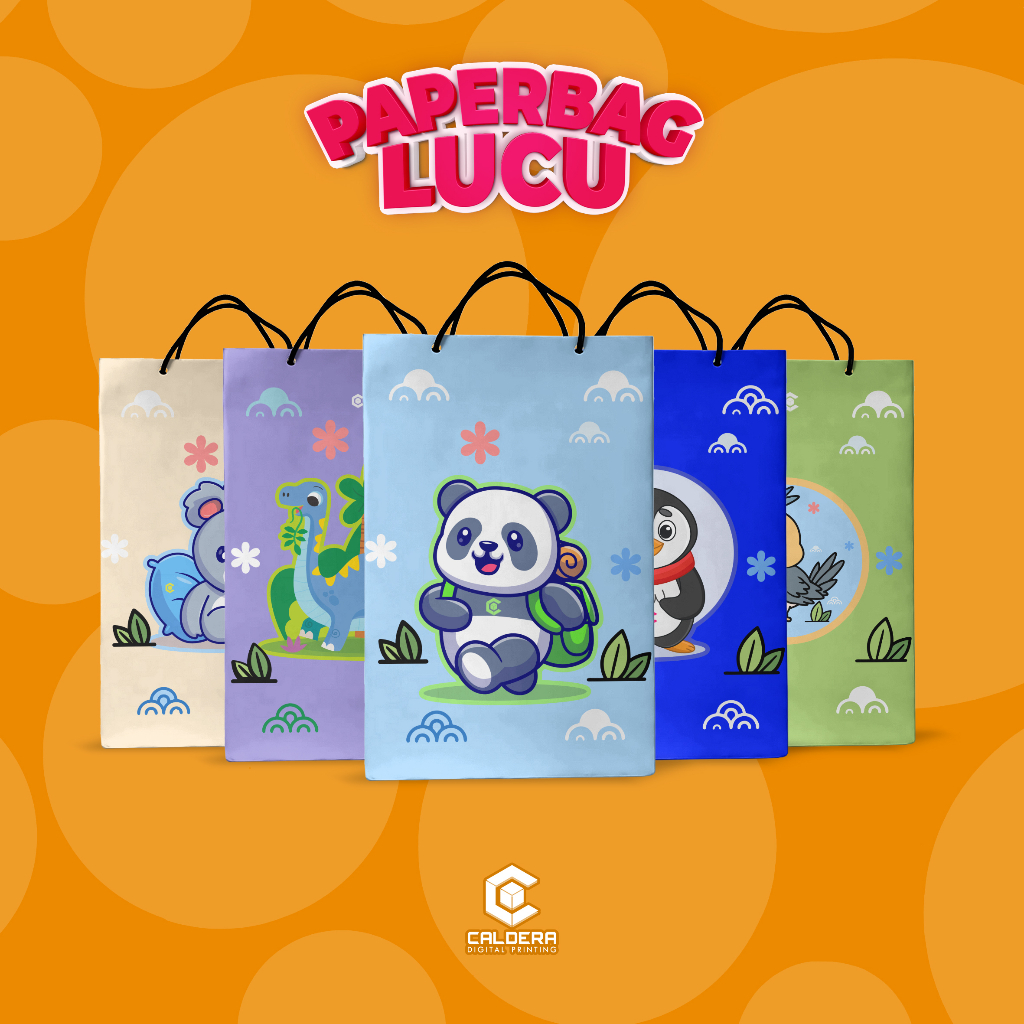 

Paper bag / Goodie Bag Karakter Lucu Aesthetic untuk Souvenir / Kado Uk. 23 x 15 x 8cm - CALDERA DIGITAL PRINTING