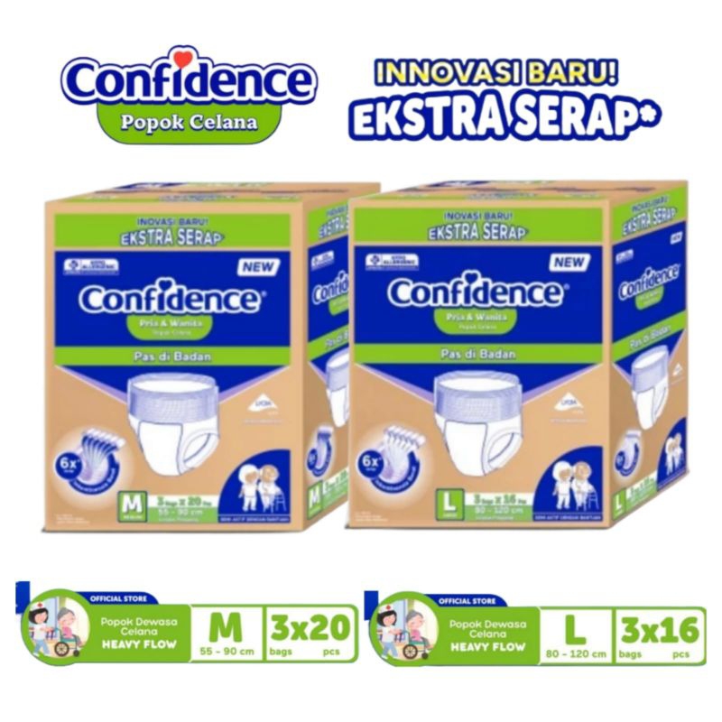 Confidence Pants Heavy Flow E-Pack|Confidence Popok Dewasa M60/L48 Pcs