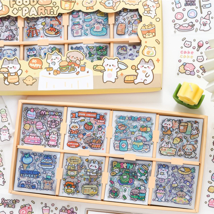iphshop Premium Stiker FOOD PARTY 200 Lembar Sticker Gift Box