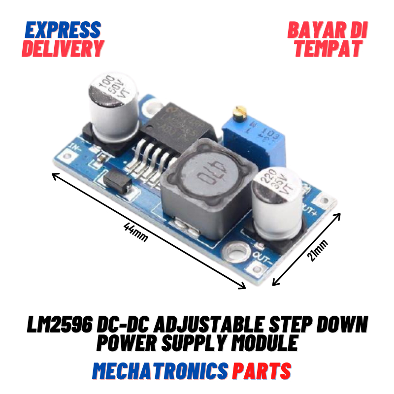 LM2596 DC-DC ADJUSTABLE STEP DOWN POWER SUPPLY 4.5-35V to 1.25-30V MODULE