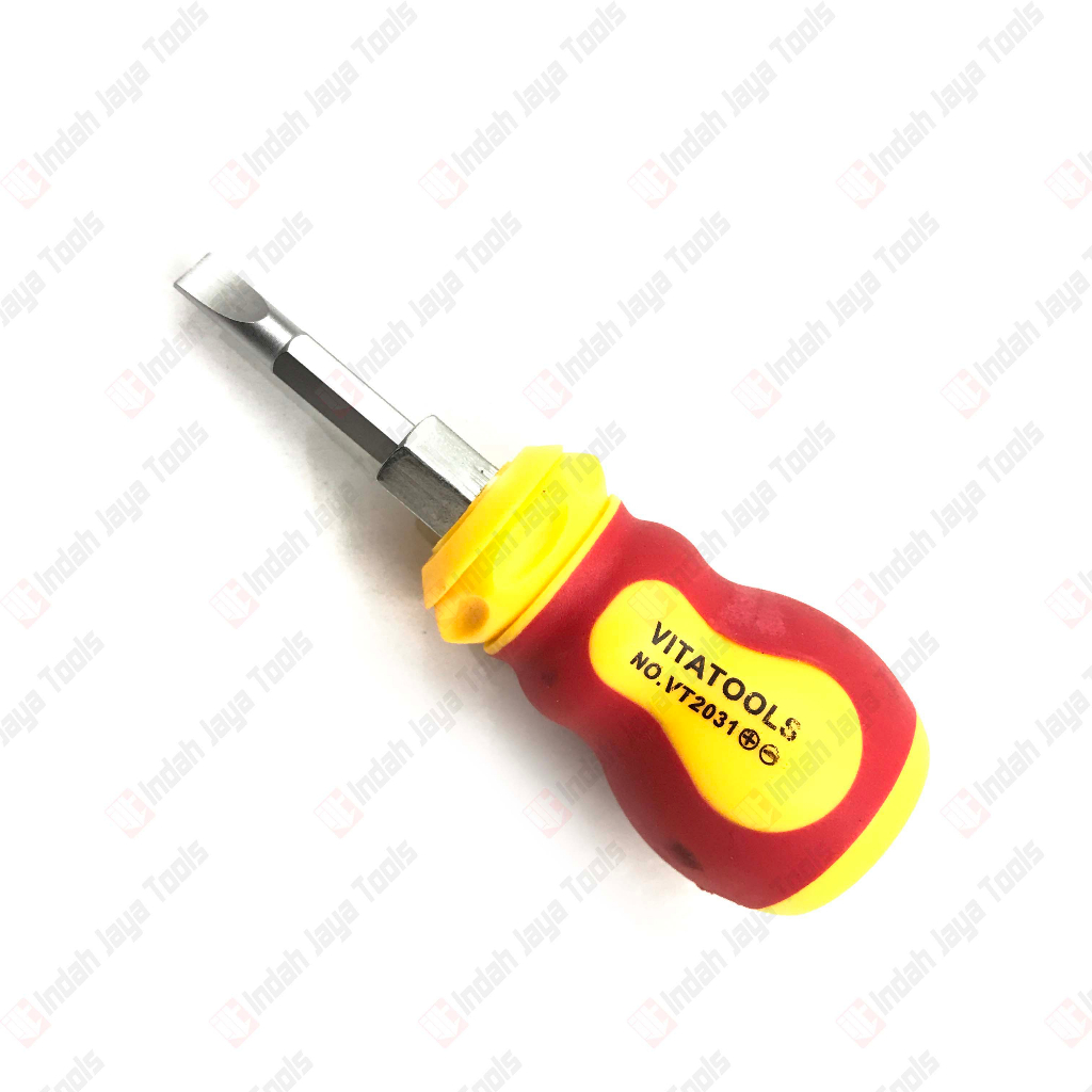 VITATOOLS VT2031 Obeng CEBOL Bolak Balik Stubby 2 Way Screwdriver