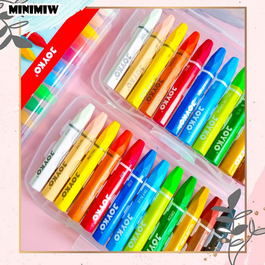 CRAYON JOYKO BIASA KRAYON 12 WARNA ALAT TULIS MEWARNAI SPIDOL BY MINIMIW