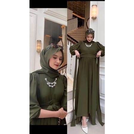 NEW Mallika Dress Gamis Maxi Ceruty Babydoll / Baju Kondangan / Dress Wanita / BAJU DEWASA MURAH TERBARU 2023