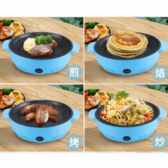 YUN Mall  Grill Pan Panggangan BBQ Panci Listrik Anti Lengket Kekuatan Api Ganda Bagian Bawah Pembuangan Panas