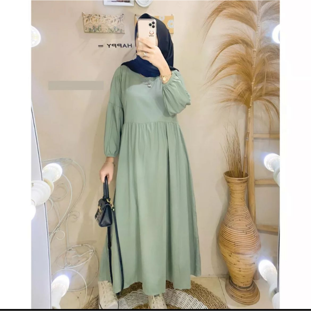 [Free Bross] PGS Safira Midi Dress Crincle Airflow