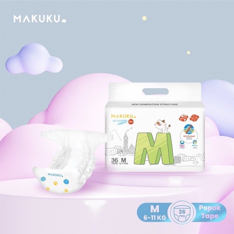 MAKUKU SAP Diapers Slim Tape/Perekat /Pempers makuku