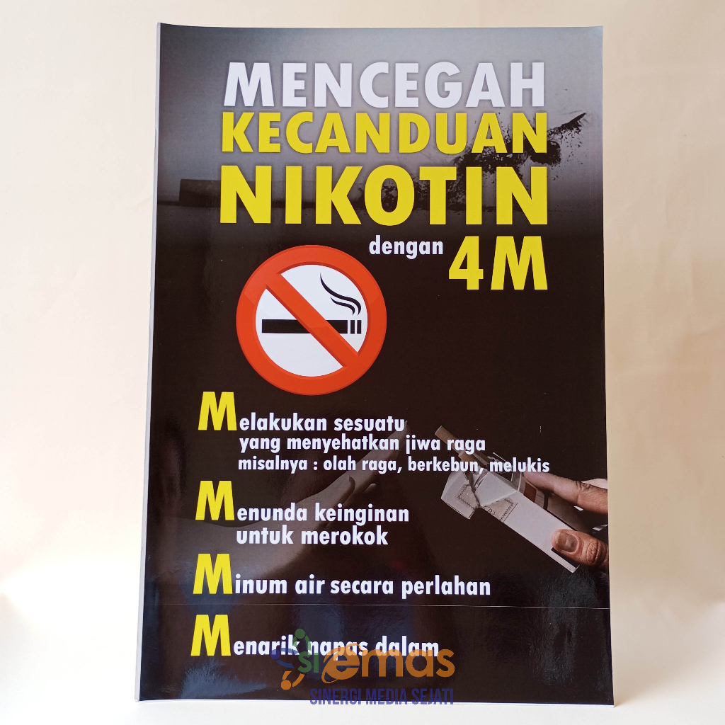 Poster Dilarang Merokok | Poster Mencegah Kecanduan Nikotin | No Smoking | Poster Kesehatan