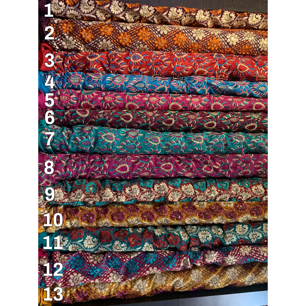 Sari India Bordir / Bahan Kain Sari India Bordir