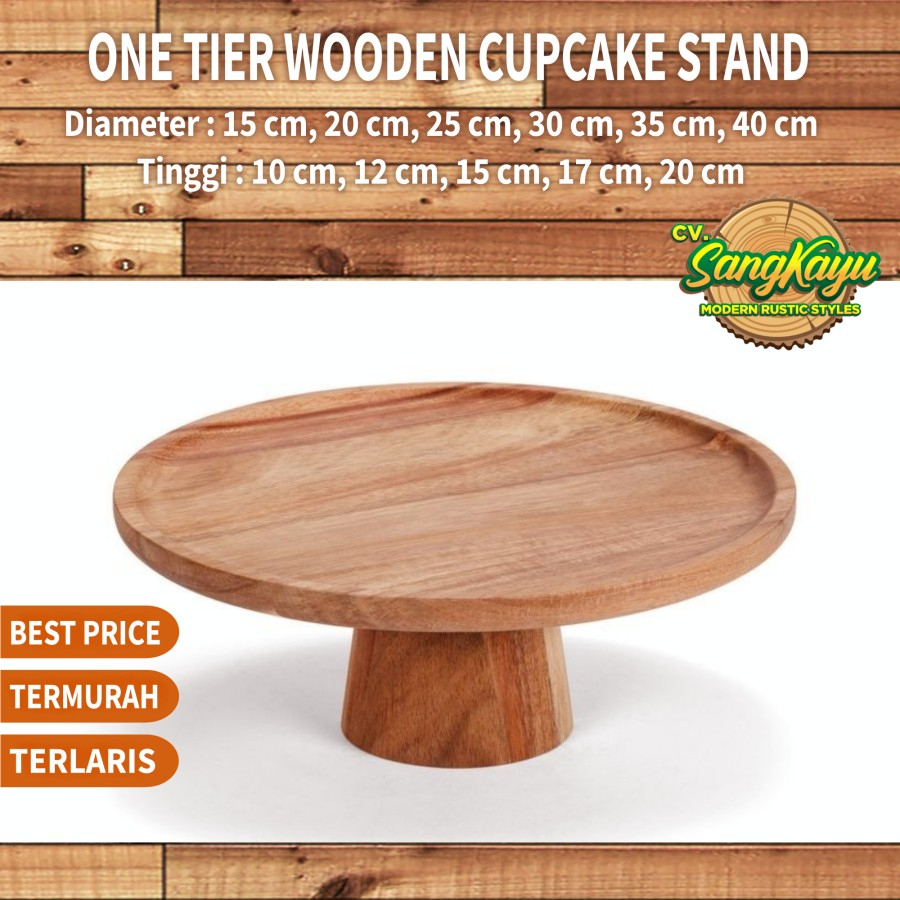 SangKayu Rak Kue Kayu Cupcake Stand Tatakan Kue Tempat Kue Wood Cake Stand 02