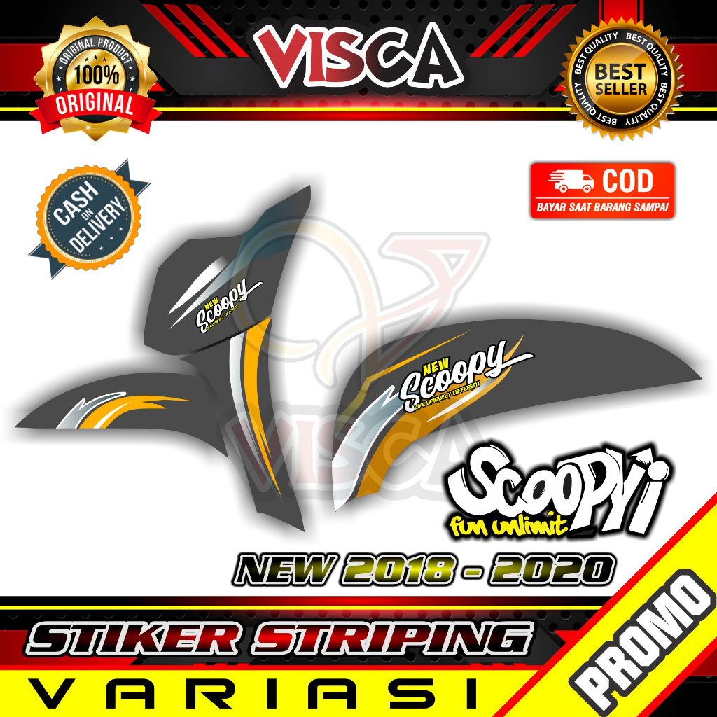 Stiker Striping Scoopy 2018 - Stiker Striping Scoopy 2019 - Stiker Striping Scoopy 2020 Variasi Simp