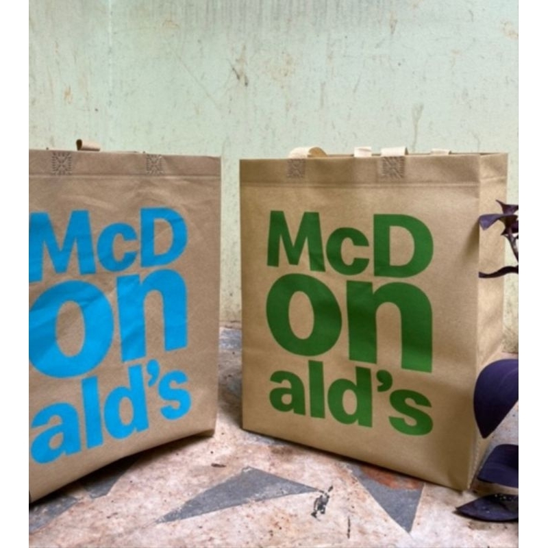 Tote bag McDonald's, Tas mcd, Paper bag McDonald's, Tas Kain