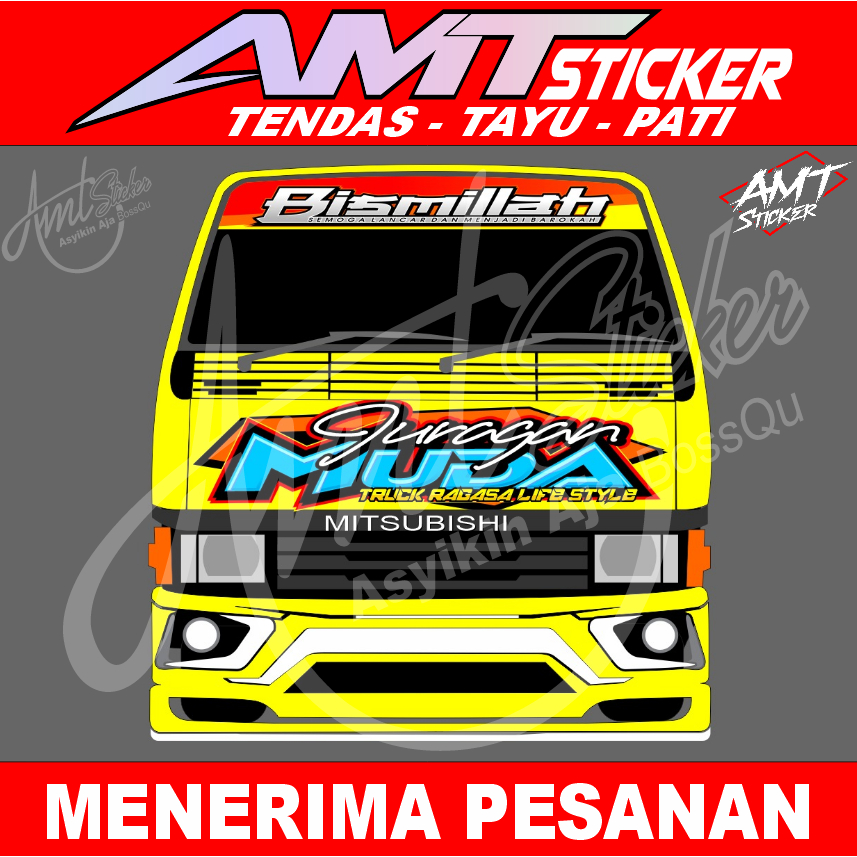 STIKER KABIN DEPAN TRUK RAGASA-STIKER KACA-STIKER VARIASI TRUK RAGASA-STIKER KABIN JURAGAN MUDA-STIK