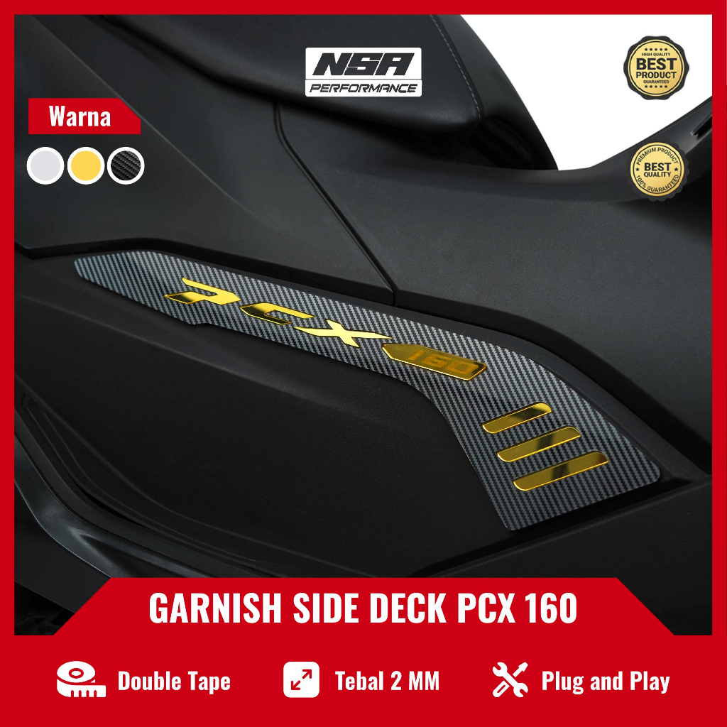 NSA COVER GARNISH SAMPING PCX 160 SIDE DECK PAD PCX 160 GARNISH PCX 160 SIDE DECK PAD CARBON