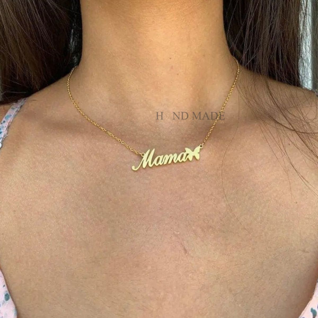 kalung nama titanium anti karat anak dewasa kalungnama aksesoris wanita necklace titanium aksesoris fashion