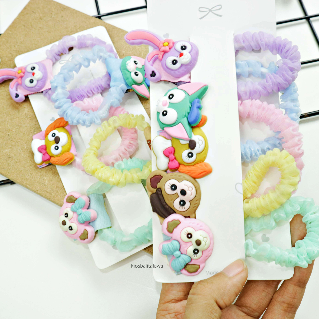 (ISI 3-12 PCS) Ikat Rambut Scrunchie Disneyy / Aksesories Korea Kunciran Anak Perempuan Korean Style Kuncir Rambut Srunchie Babycinnamon