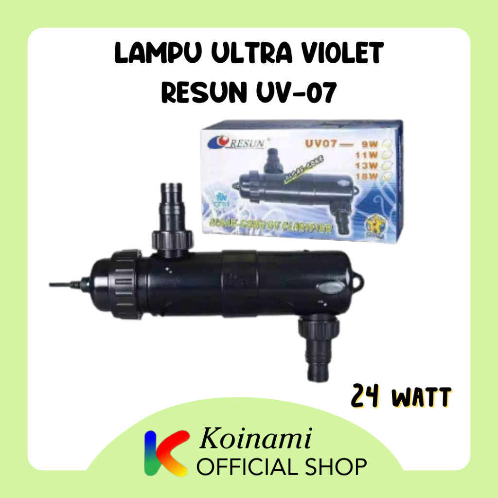 RESUN UV-07 24watt / lampu ultra violet / alegae / lumut / kolam ikan koi / penjernih / aquarium