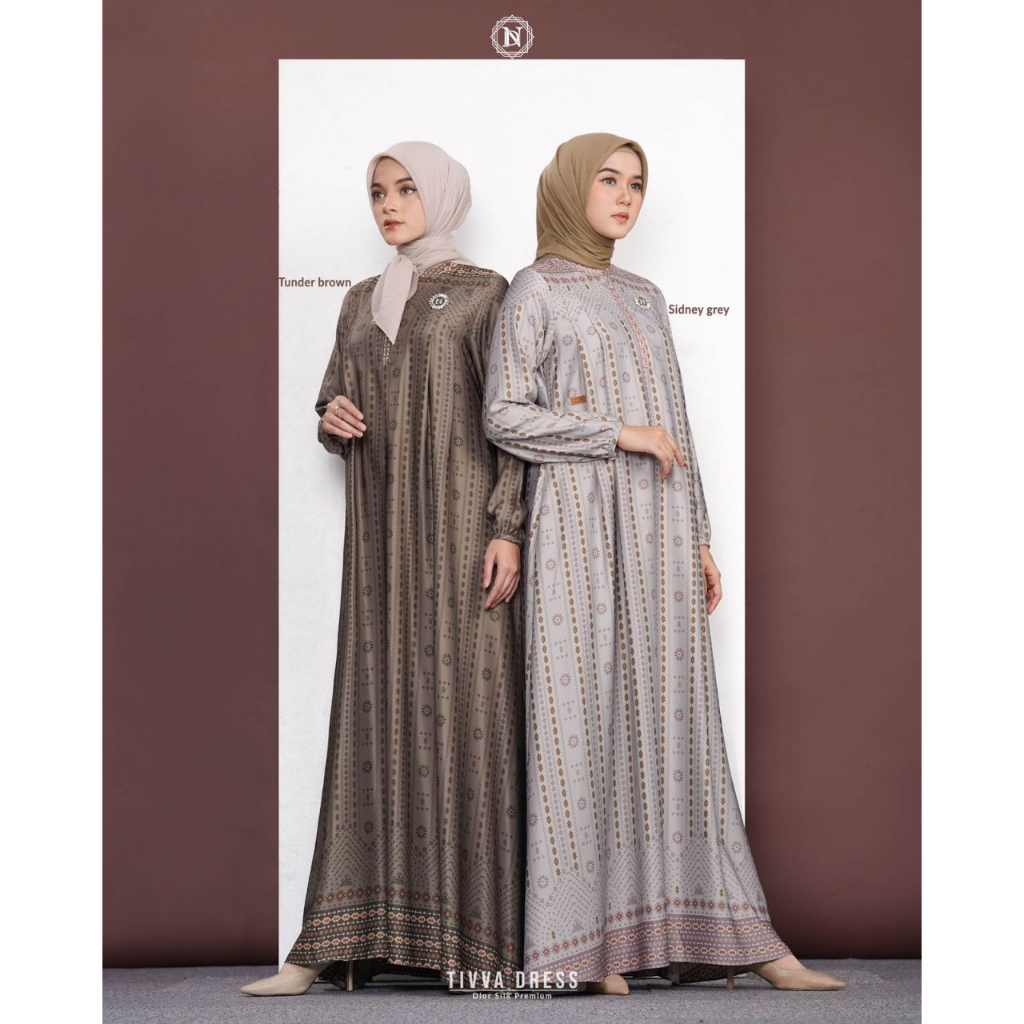 Tivva Dress ORI by Nadheera Luxury Gamis Terbaru Silk Premium Busui Jumbo XXL - XXXL Dress Kondangan