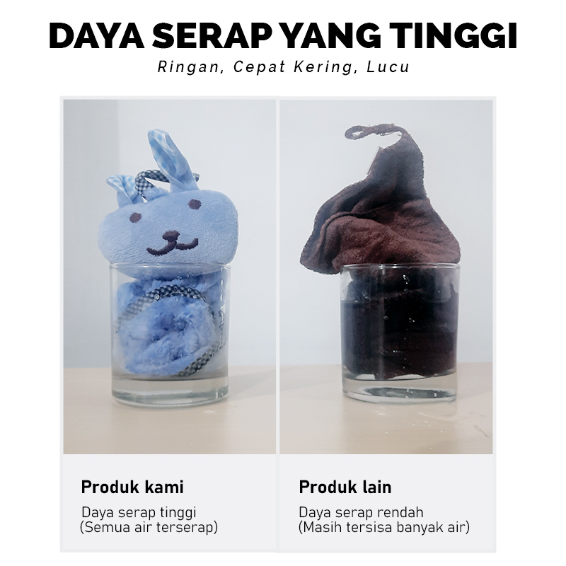 Kain Lap Microfiber Handuk Tangan Bintang Motif Kelinci Rabbit Star Hand Towel - J4A1