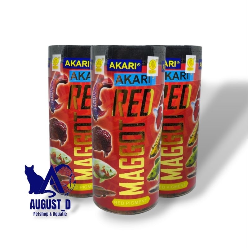 Akari Red Maggot 40 gram Pakan Ikan Hias Presator, Arwana, Pbass, Oscar, Laohan dll
