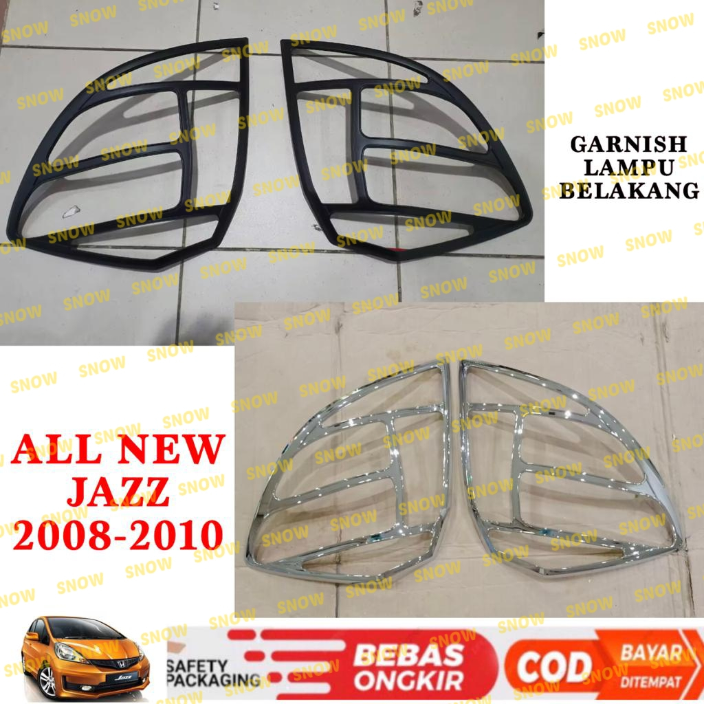 Garnish Lampu Belakang All New Jazz 2008 2010 Hitam Chrome