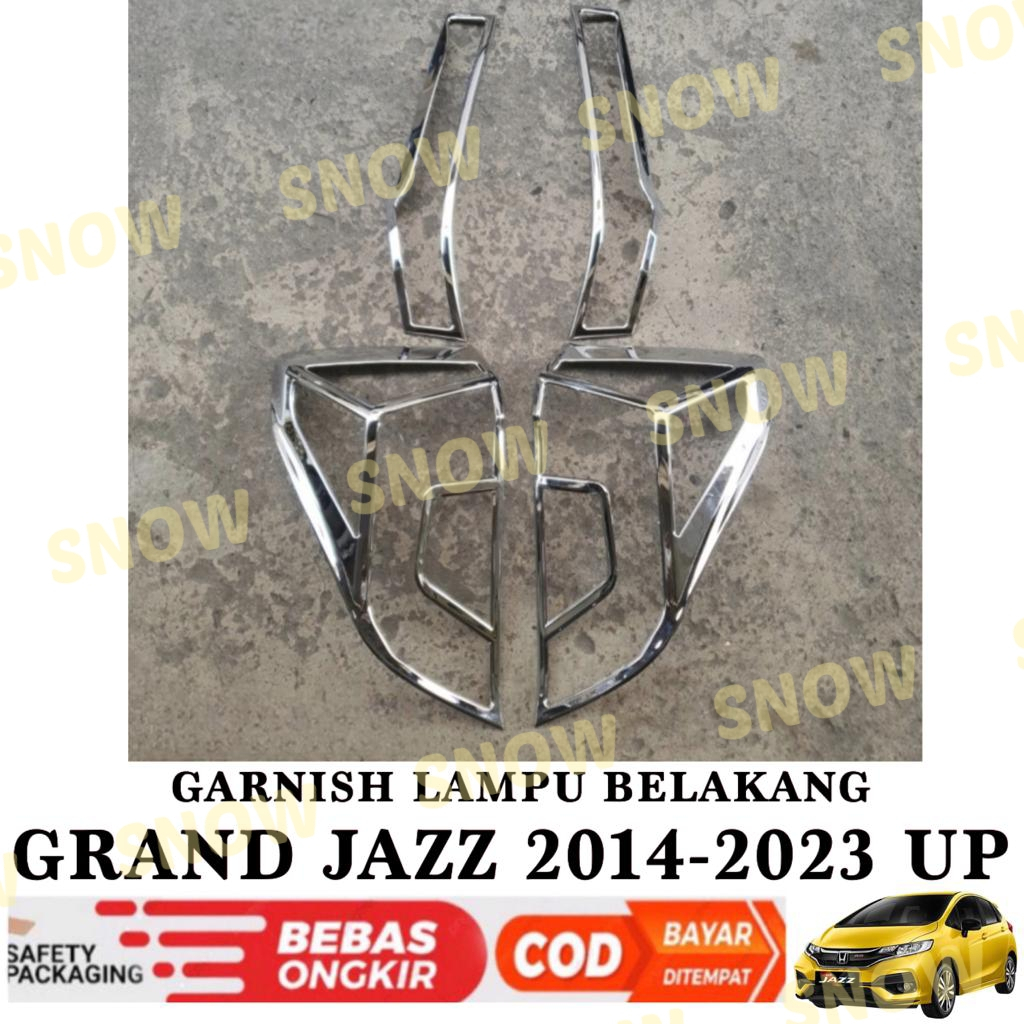 Garnish Lampu Belakang Grand All New Jazz GK5 2014 2017 2021 2022 2023 Sporty Hitam Chrome