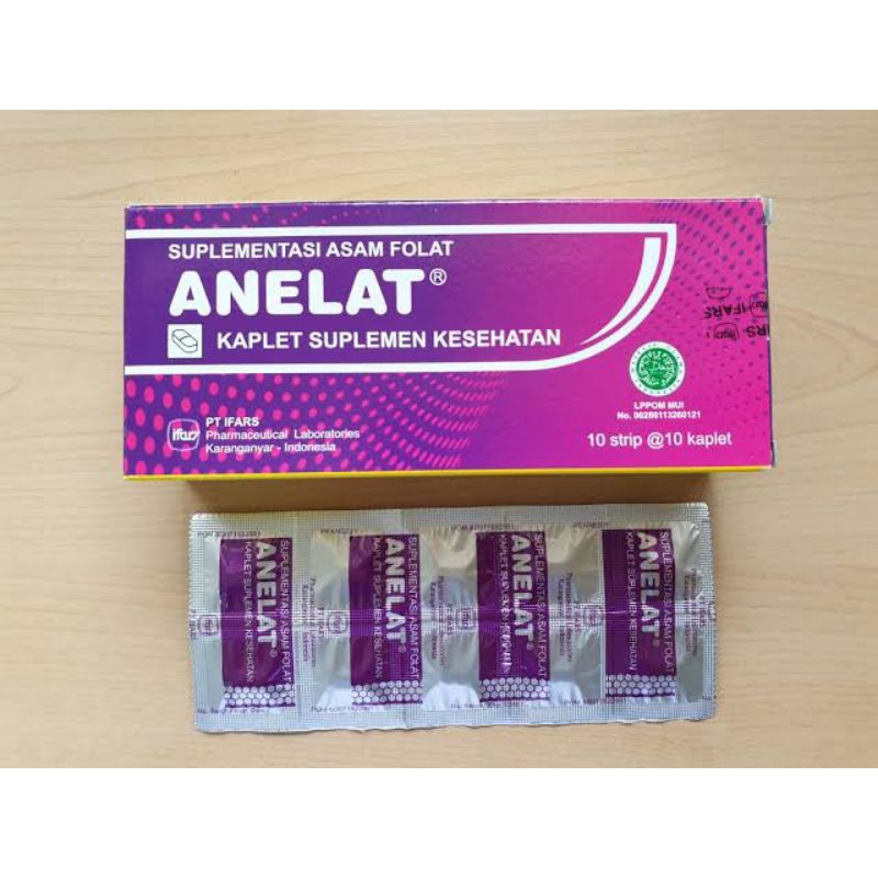 Anelat Asam Folat 1000 mcg 1 strip 10 Tablet