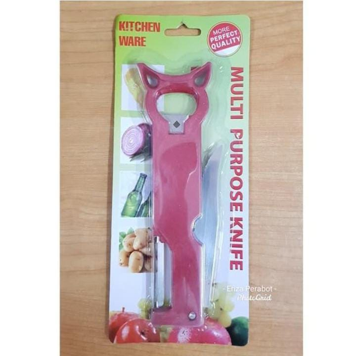 (DL) Multi Purpose Knife / Peeler Merah / Pisau Serbaguna