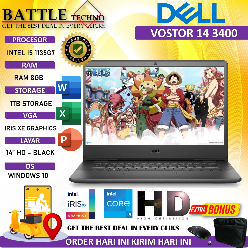 LAPTOP DELL VOSTRO 14 3400 INTEL I5 1135G7 16GB 1TB IRIS XE 14&quot; WIN11PRO BLACK