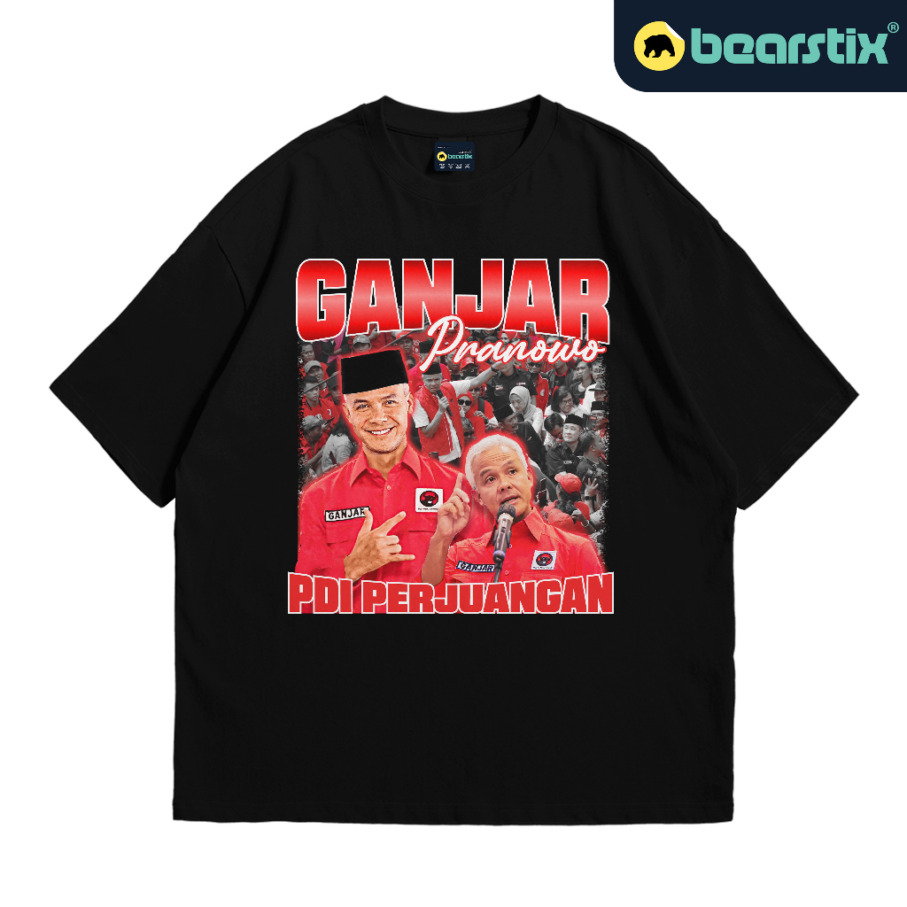SHINZO - Kaos Oversize Ganjar Pranowo - Baju Bootleg Ganjar