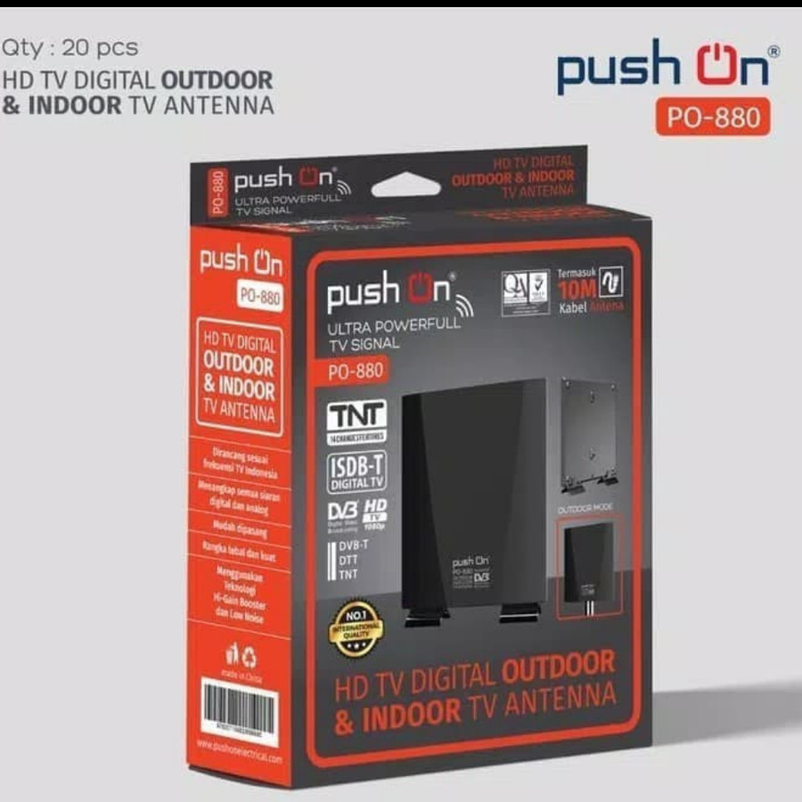 antena tv push on po-880 hd tv digital indoor outdoor anten