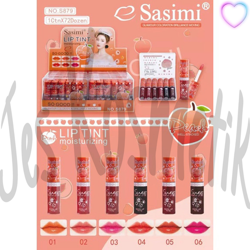 [6 PCS] Sasimi Lip Tint Mini Papan Isi 6 Pcs Liptint / Grosir Kosmetik